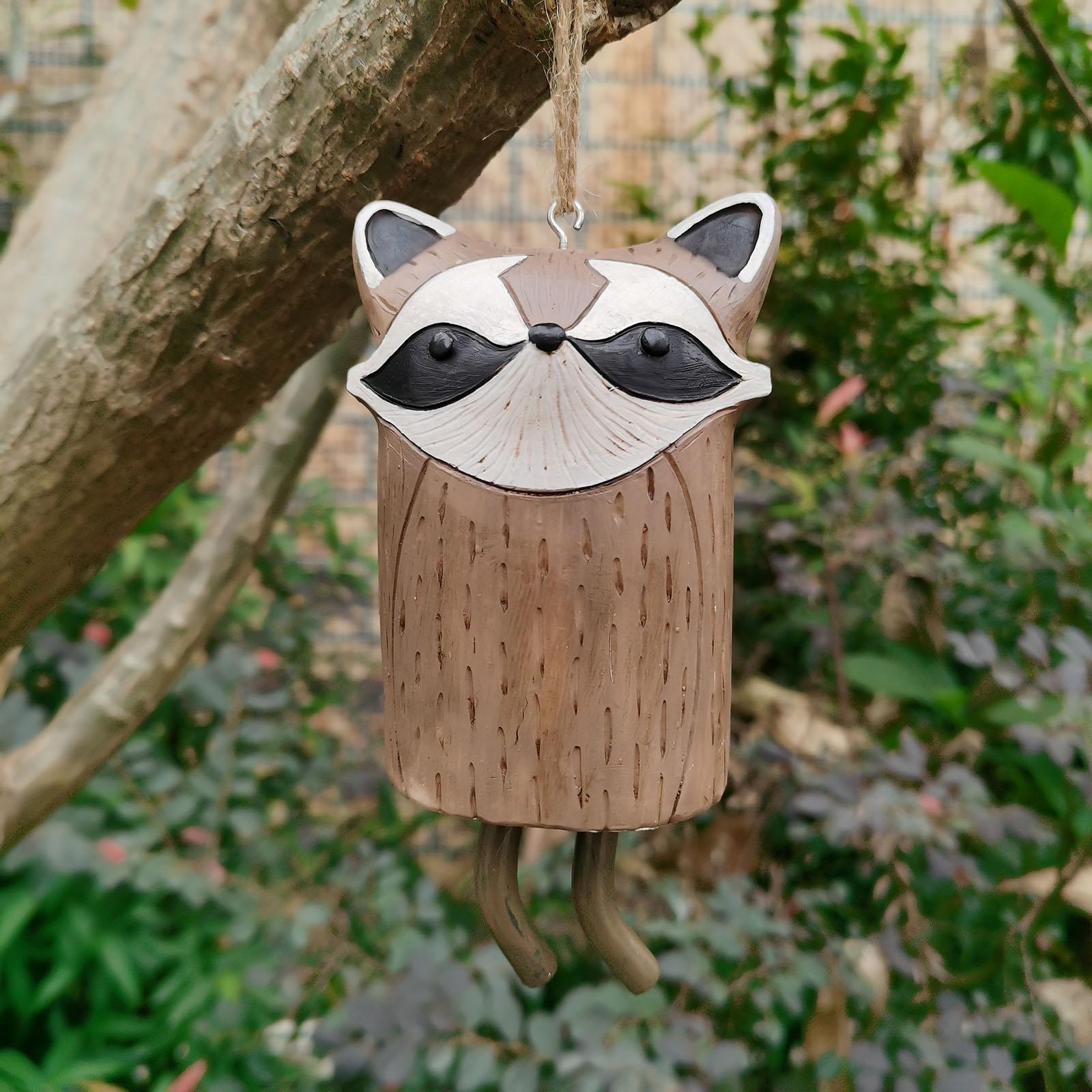 Resin Rustic Animal Wind Chimes Hanging Abstract Art Aeolian Bell Pendant for Church Home Garden Backyard Decorative