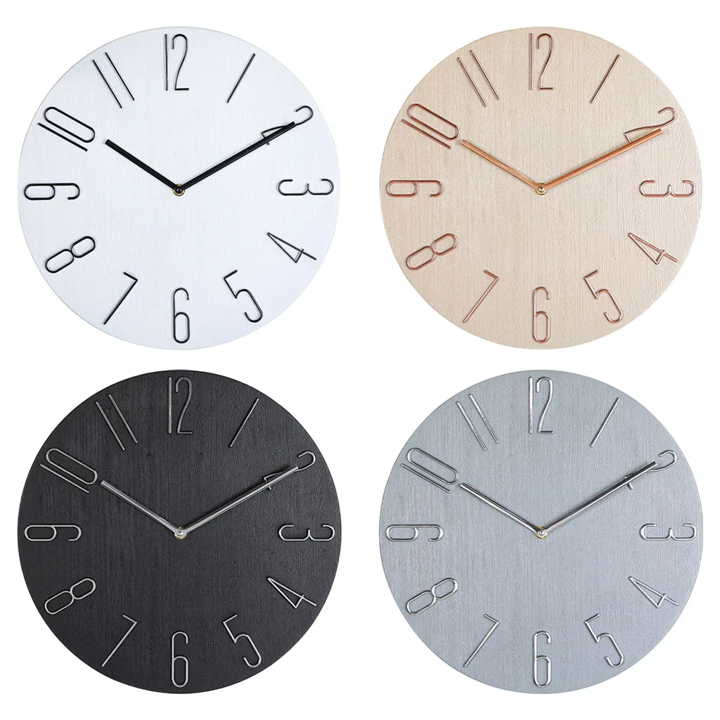 Plastic Wall Clock 12 inch Silent Non Ticking Wall Clocks Battery Operated Clocks for Kitchen Bedroom Room Office Decor Gifts