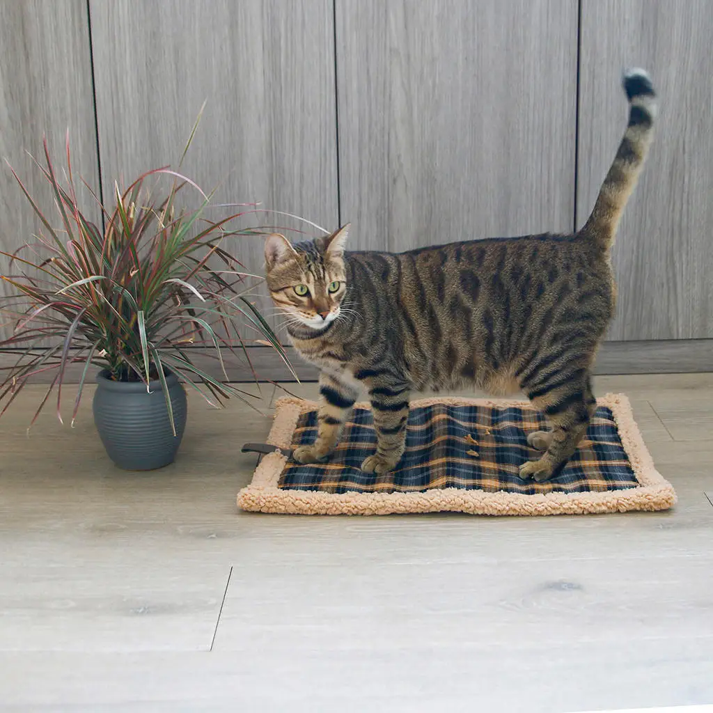 Self Heating Cat Pad Pet Mat Dog Beds, Warming Pad Cozy Thermal Cat Mat,Soft Crate Mat