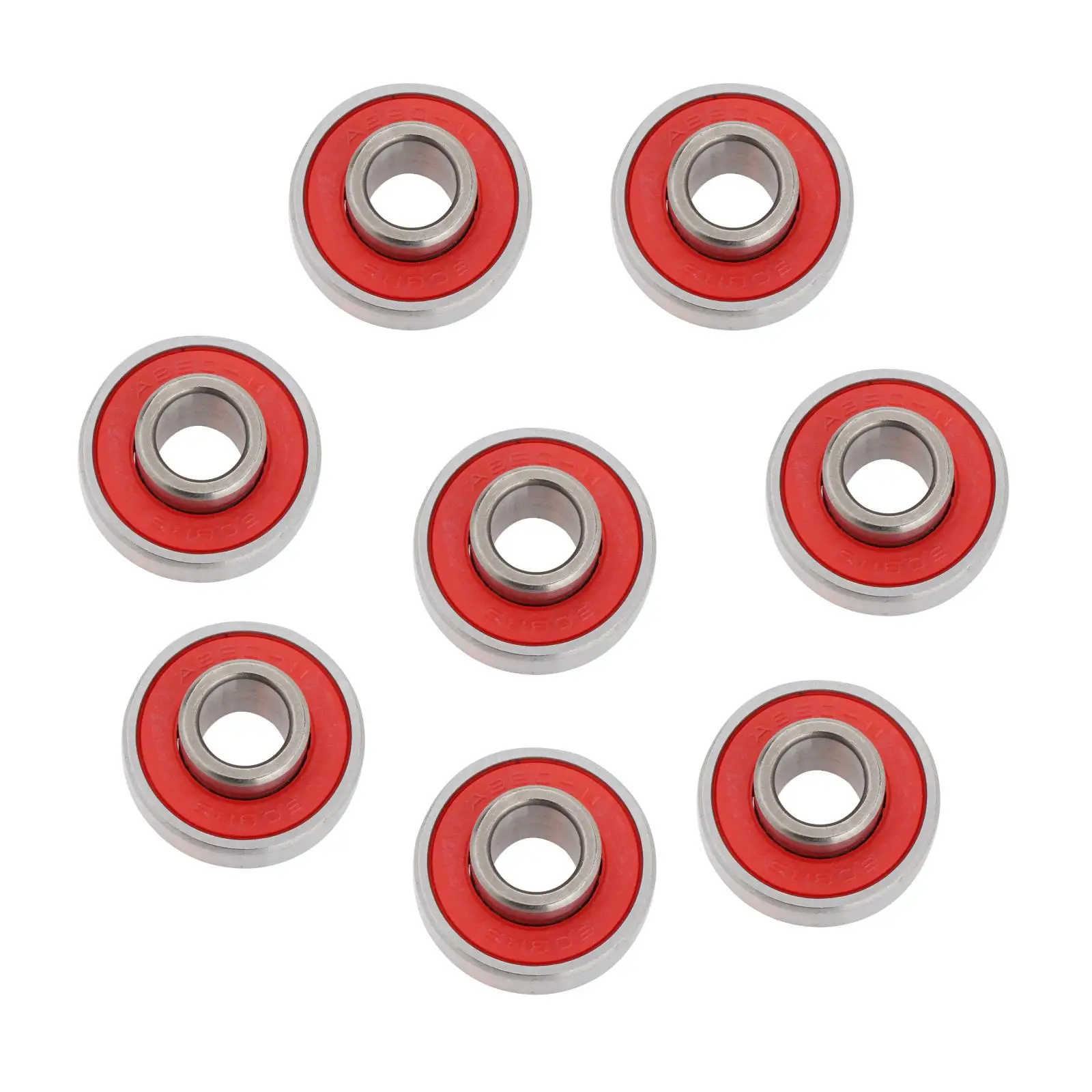 High Speed 608 2RS Bearings (Pack of 8) with Built-in Spacer for Inline Skate or Skateboard Scooter Longboard