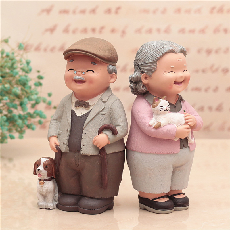 Amor dura estatueta o casal idoso aniversário