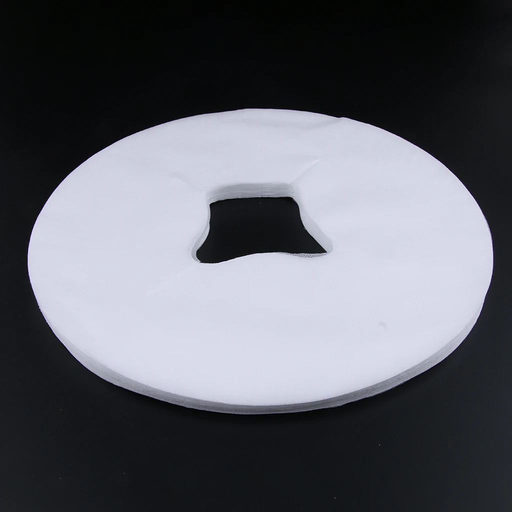 100 Pcs Non-Woven Disposable Massage Table Face Breath Hole Cover White