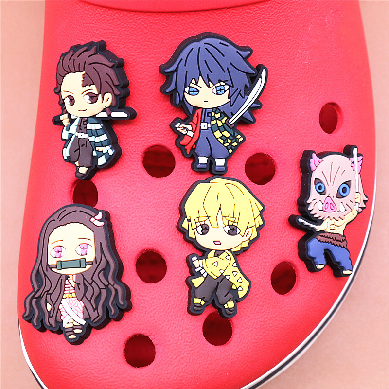 Japan Comics Style PVC Shoe Charms Cute Sandals Accessories Shoes Buckle Decorations fit Croc JIBZ Kids X-mas Party Gifts U253