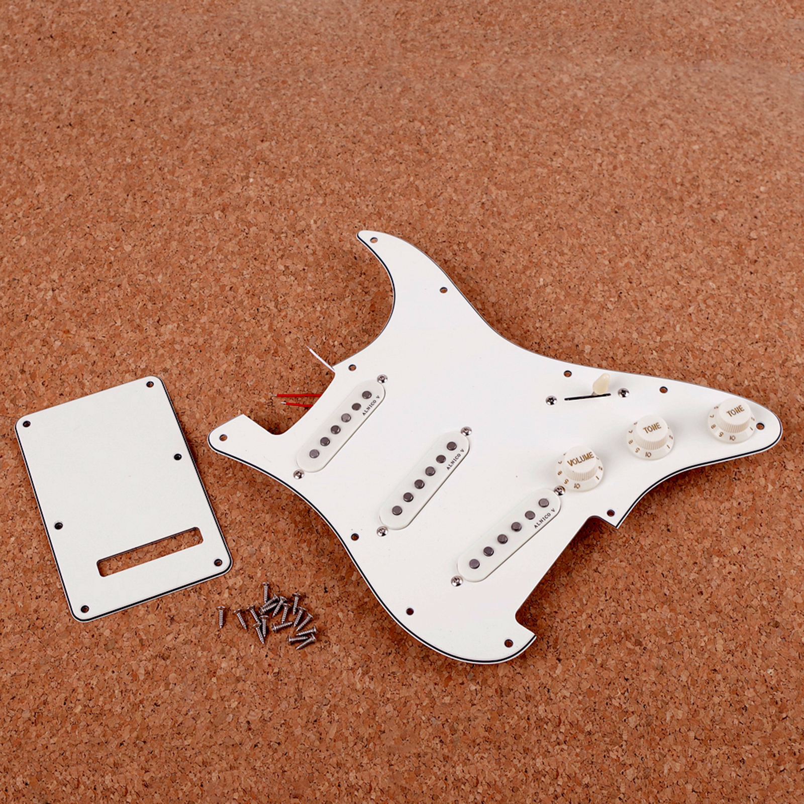Single Coil Electric Guitar Pickguard Pickups Alnico V Loaded Prewired 11 Hole Set SSS White