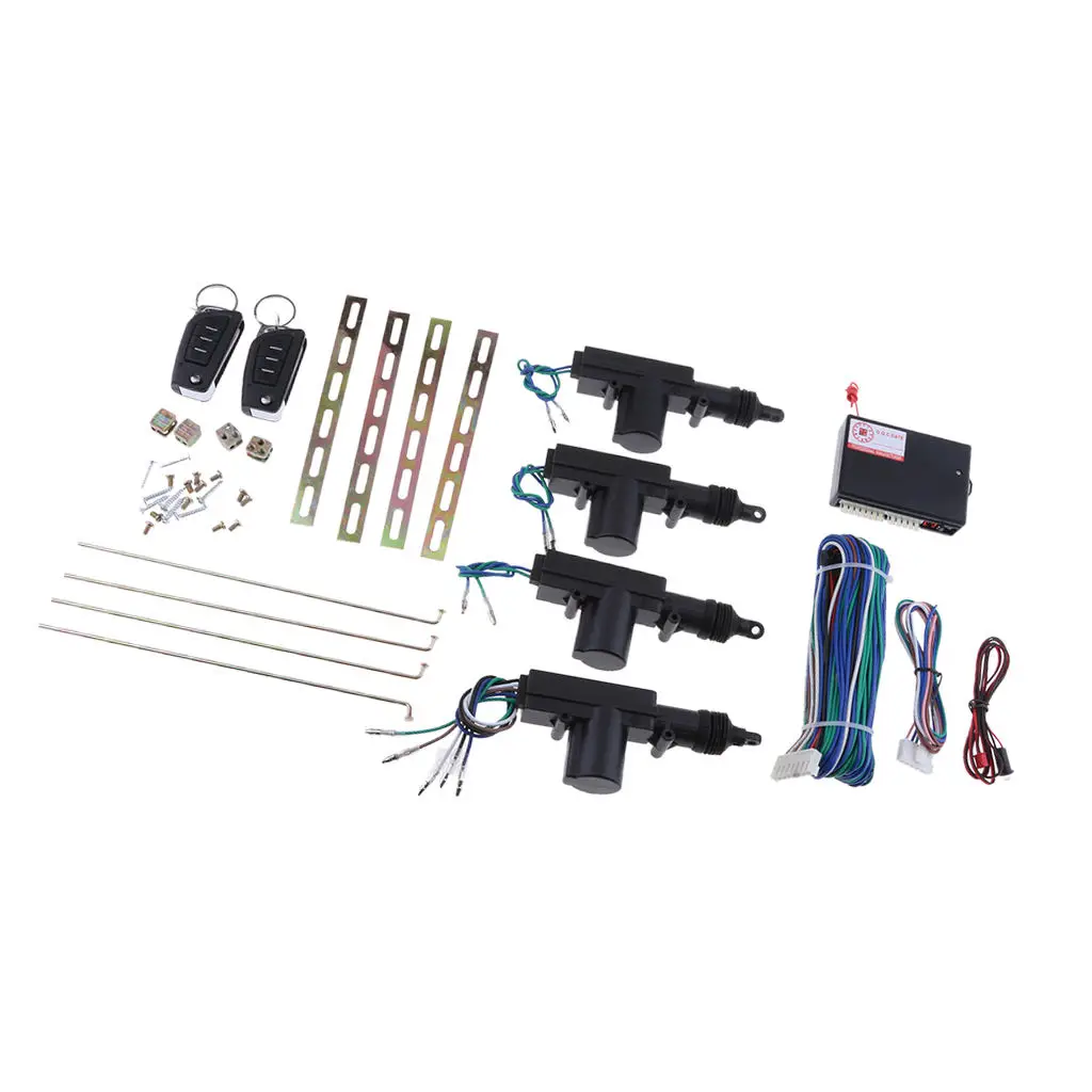 4 Door Power Central Lock Kit w/2 Keyless Entry Car Remote Control Conversion ACC Lock