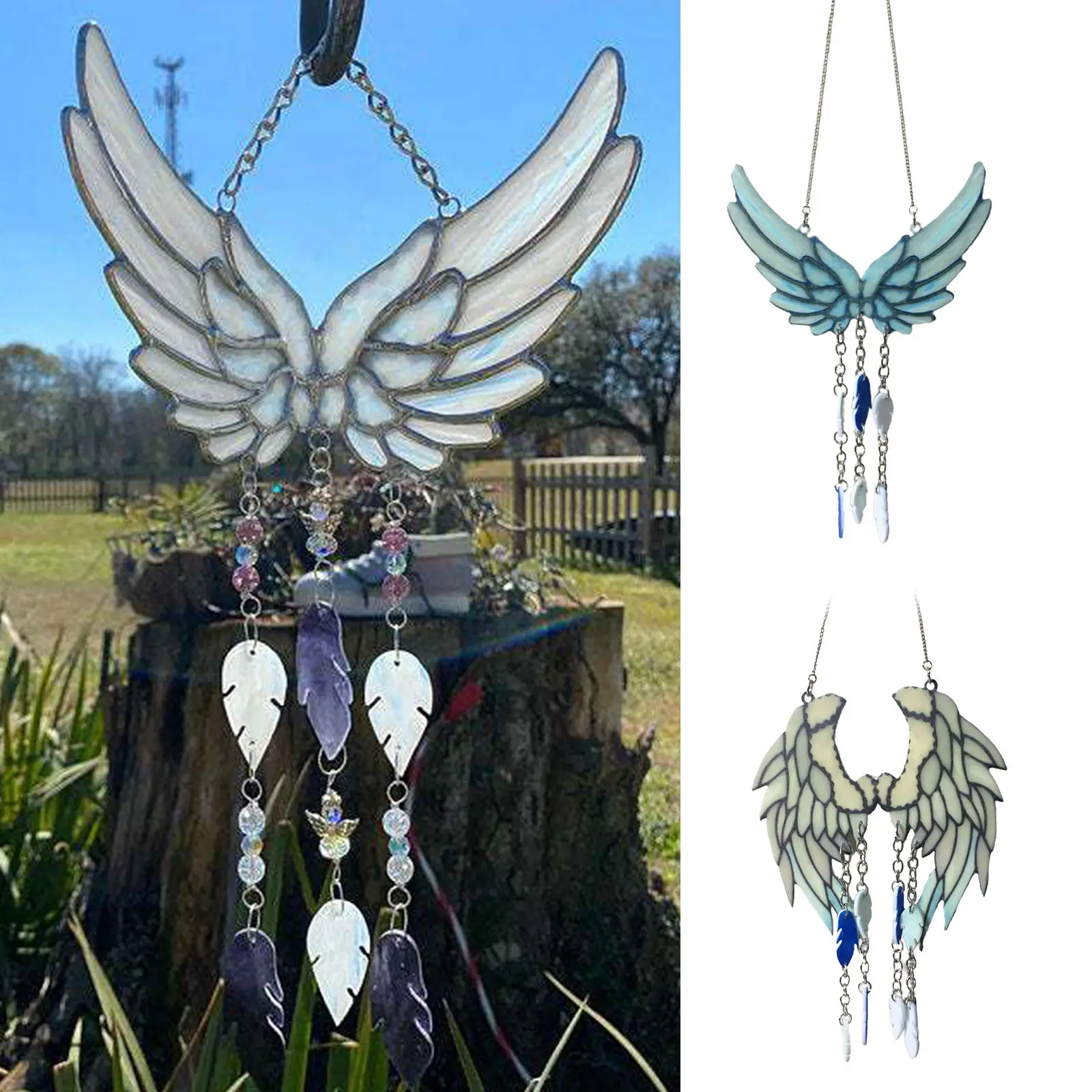 Acrylic Angel Wind Chimes  Pendant Gift Garden Home Porch Window ing Decor Yard Outdoor Decoration