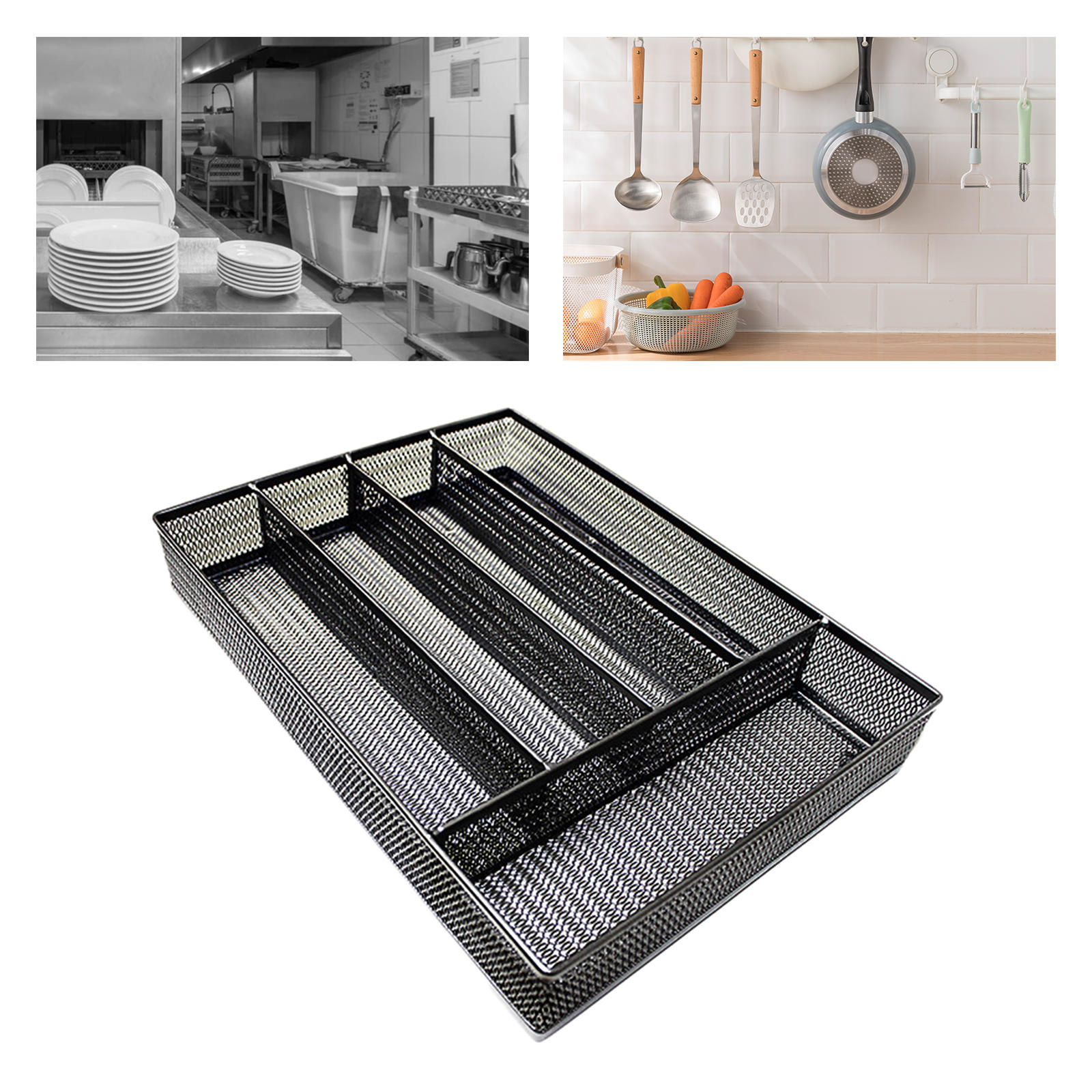 5 Compartments Cutlery Organizer Tableware Storage Box Stationery Holder Flatware Storage Box