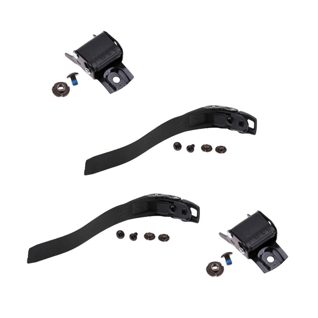 2 Set of Replacement Sturdy Inline Roller Skating Skate Shoes Energy Strap with Screws Nuts + Buckle Black