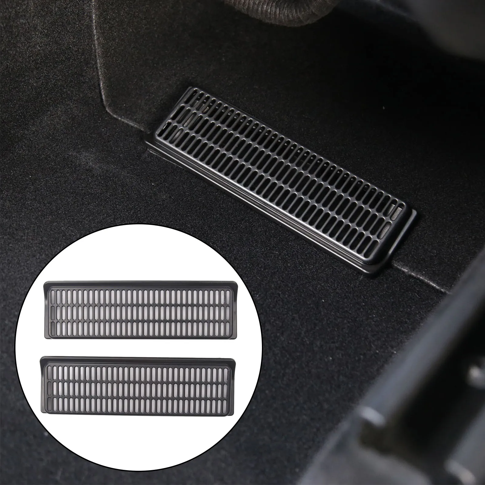 Car Under Seat Air Outlet Vent Cover Anti-blocking Dust Cover Air Flow Vent Trim For Tesla Model Y Accessories Black New