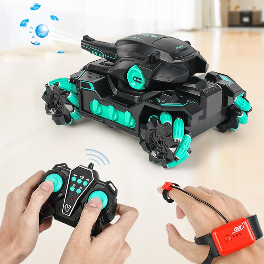 2.4Ghz Radio Control Water Bomb RC Tank Toy Car Racing Gesture Induction Stunt 4WD for Boys 30 Minutes Playing Time Gifts