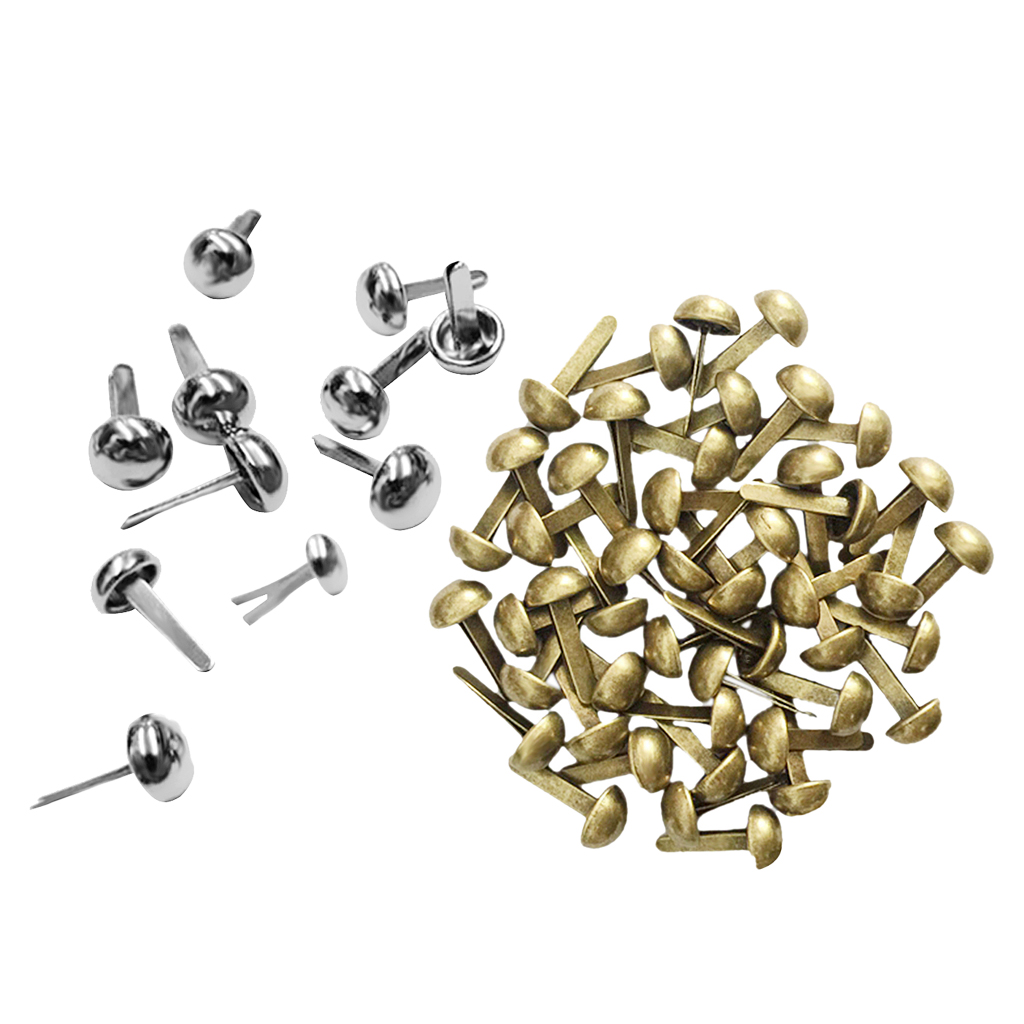 200Pcs 6mm Round Mushroom Shaped Metal Rivets DIY Punk Style for Leather Shoes Bag Bracelet  Studs Tacks Clothes