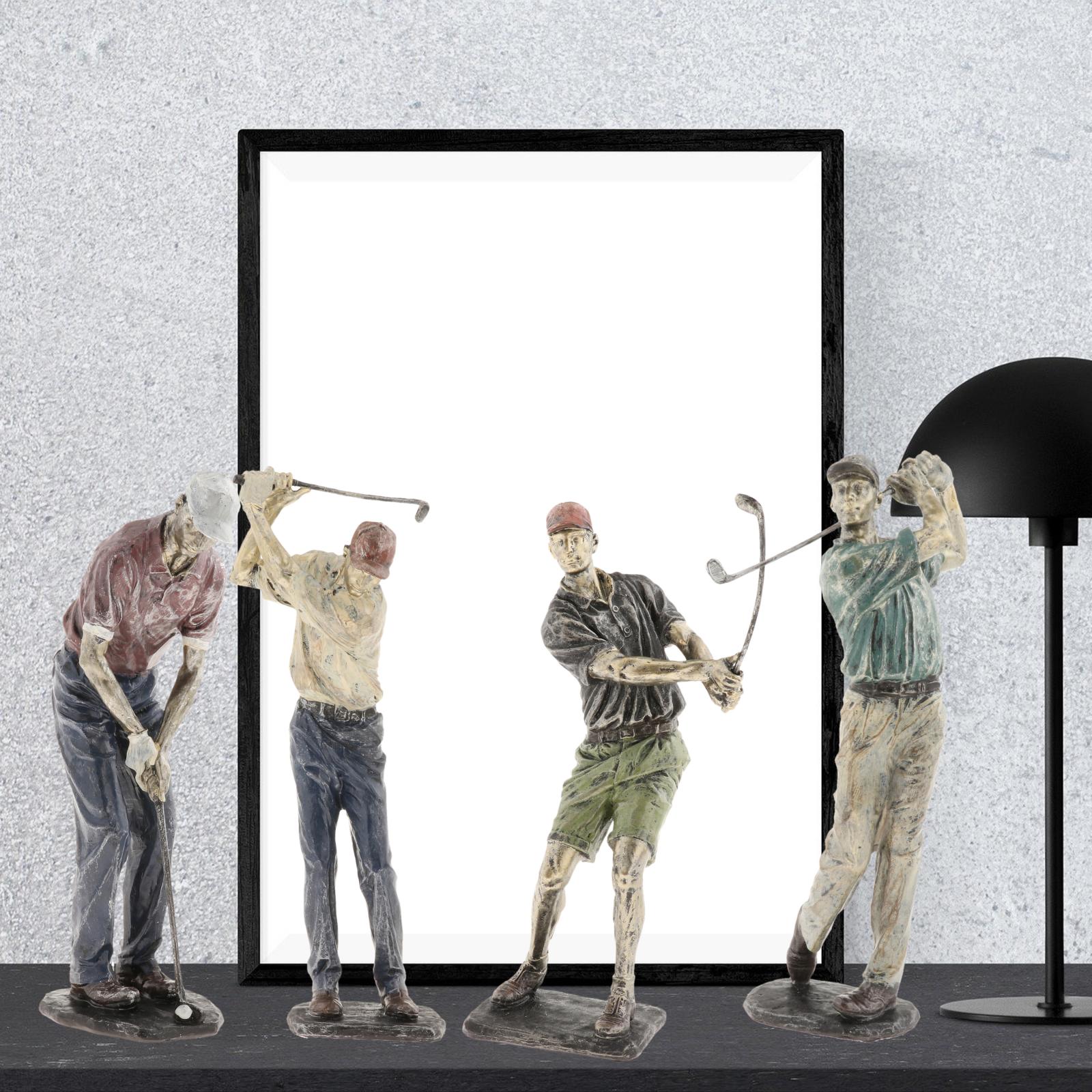 Resin Man Golfer Statue Sculpture Sport Artwork Home Office Wine Cabinet Bookcase Decoration Collectible Figure