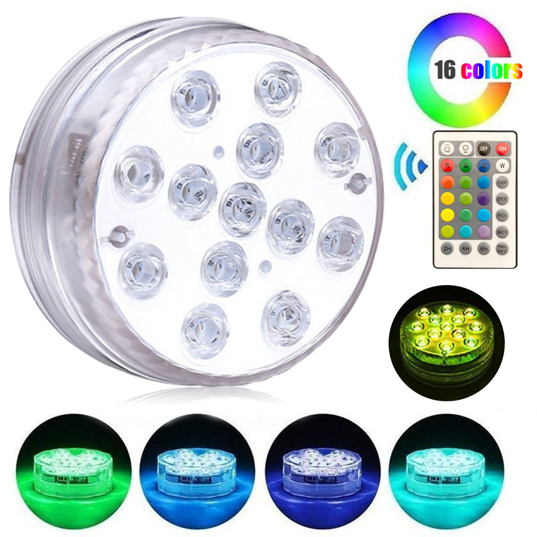 Subaquática para Tanque de Peixes Led à Prova Dwaterproof Água Bateria Operado Multi Cor Submersível Led Luz Lagoa Piscina Festa Casamento 12 2 para tanque de peixes lagoa piscina festa casamento