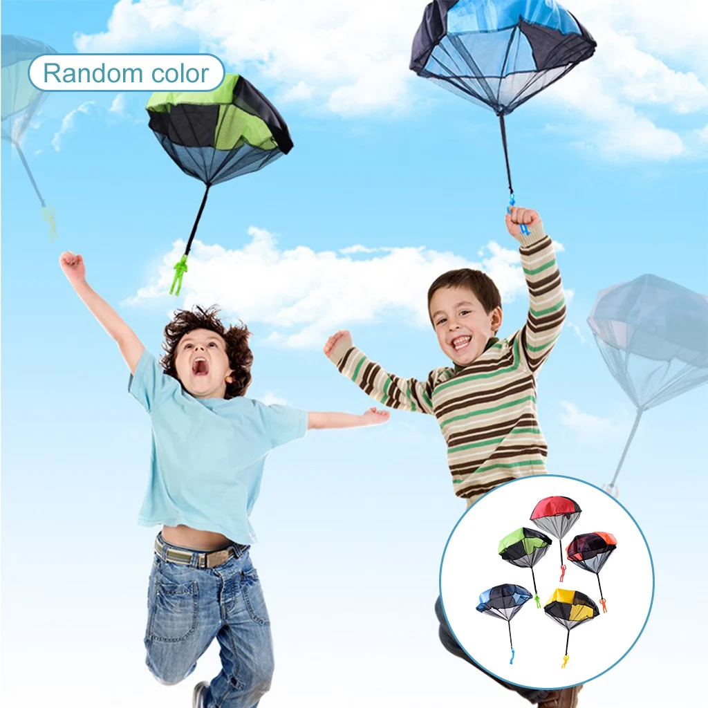 Colorful Hand Throwing Parachute Toys Mini Soldier Outdoor Sports Beach Toy