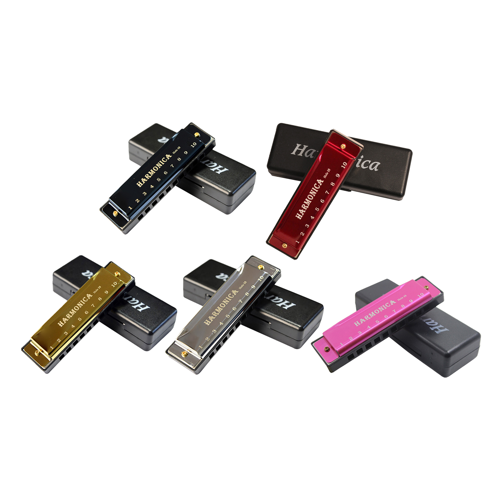 10 Holes Key of C Blues Harmonica Musical Instrument Educational Toy With Case Kids Instruments Harp Violin Learning Blues