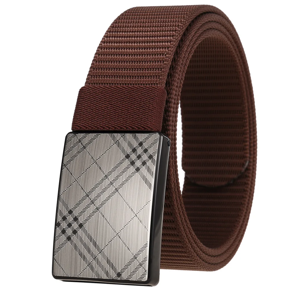 Men and Women belt Fashion Male Nylon Belt Outdoor Metal Automatic Buckle Canvas Belts Casual Pants Waist Belts LY138-24968-2 timberland belt