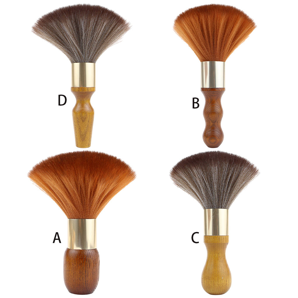 Hair Cutting Neck Duster Barber Cleaning Brush Wood Handle Soft Convenient Hair Cleaning Brush Facial Neck Duster Salon Brush