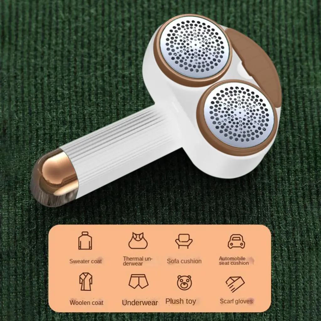 Dual Head Lint Shaver 1500mAh Battery Powerful Rechargeable Sweater Defuzzer Pill Fuzz Remover for Pills Lint Balls Clothes Fuzz