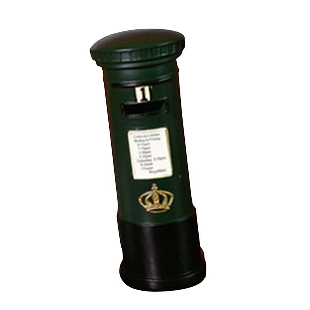Retro Resin Mailbox Piggy Bank Postbox Figurines Money Saving Box Souvenir Gifts