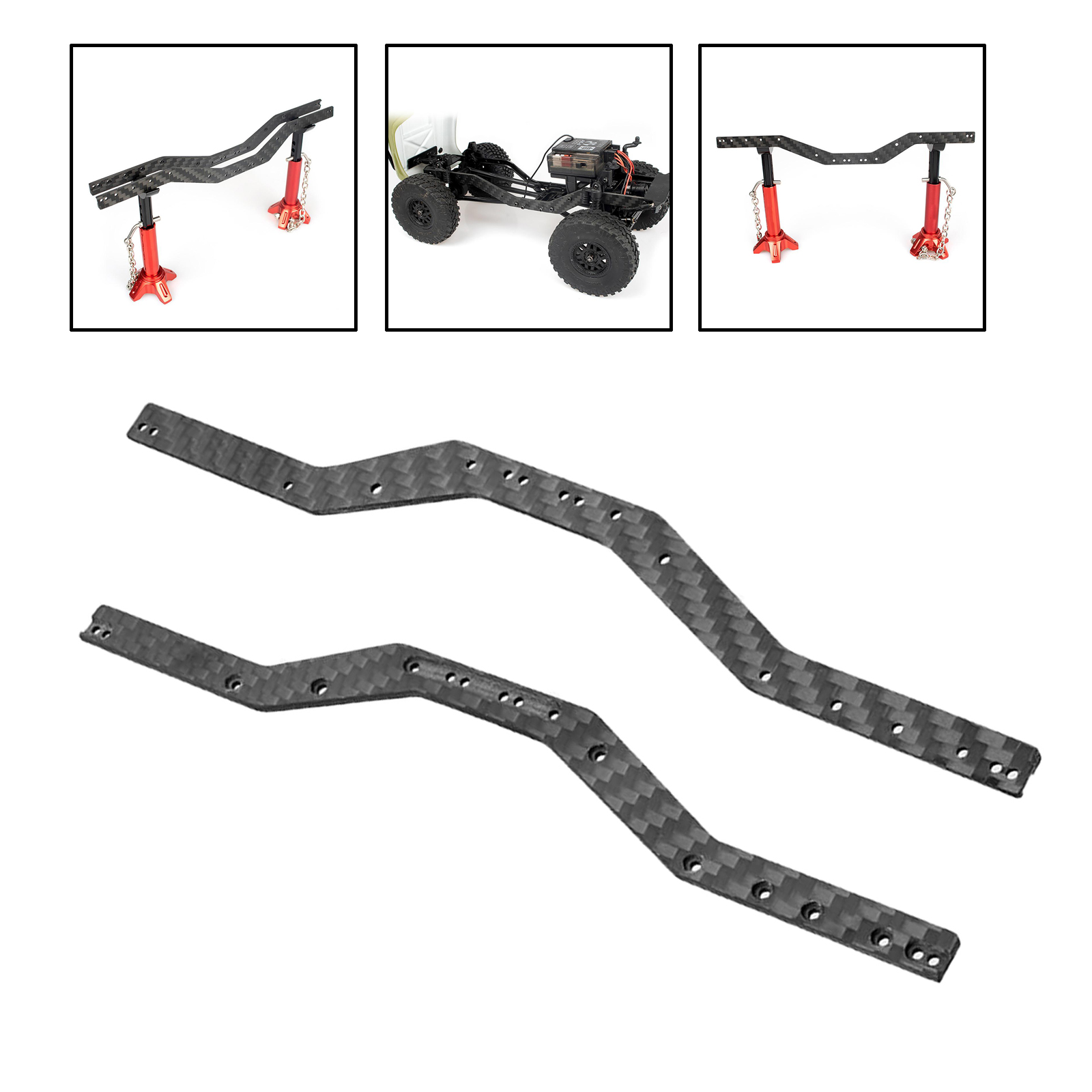 2pcs Chassis Frame Rails Kits for Axial SCX24 RC Buggy Car Vehicle DIY Accs