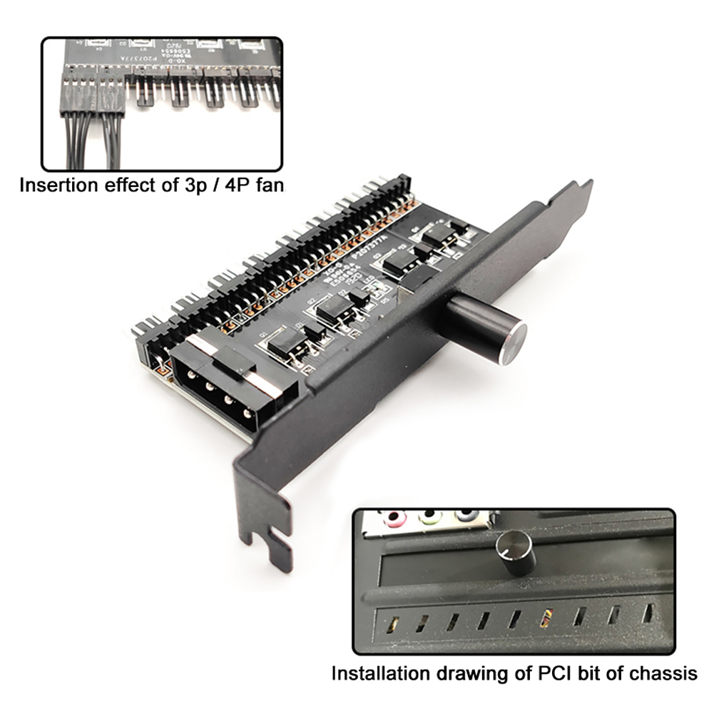 pc controlador de caixa divisor ventilador de refrigeração botão do cubo prático vias computador pinos pinos adaptador controlador de velocidade universal