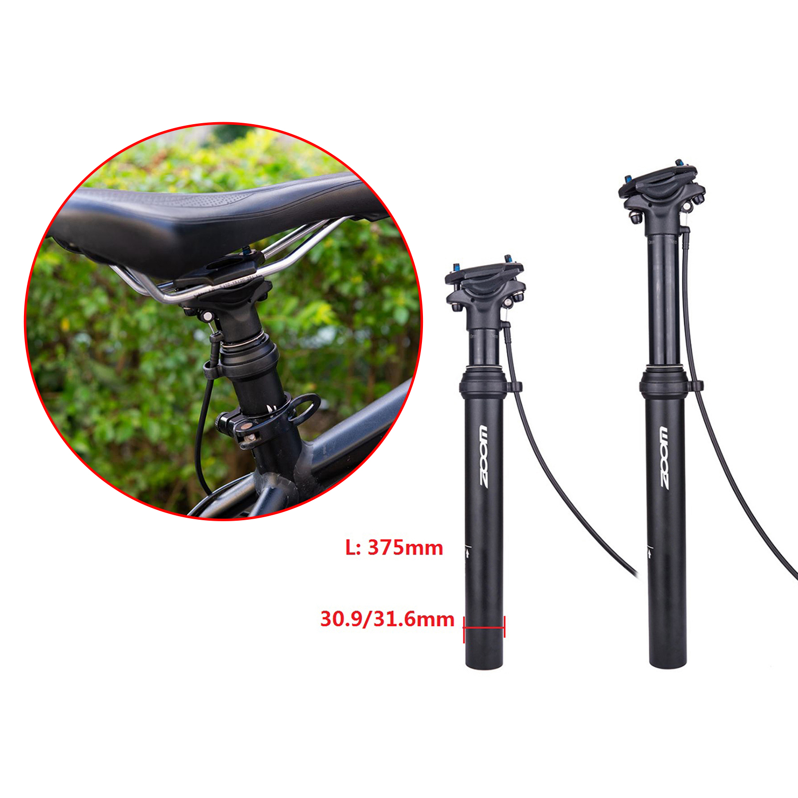 Lightweight Bike Remote Control Seatpost Dropper Seat Post External Cable Routed Bicycle Refit Saddle Tube