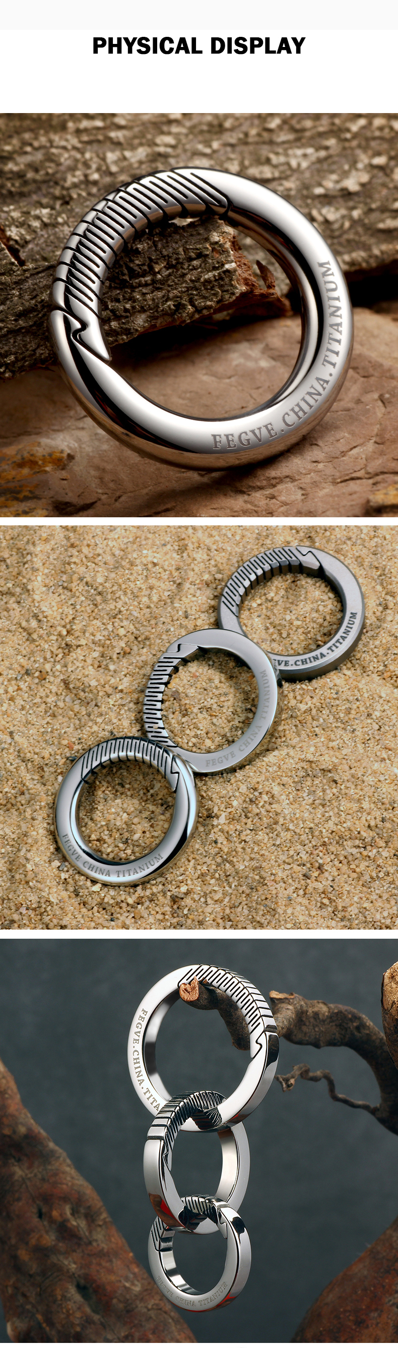 Luxury Titanium Car Key Chain Men Keychain Lightweight EDC Spin Key Ring Holder Buckle Male Father's Day Gift Jewelry Wholesale