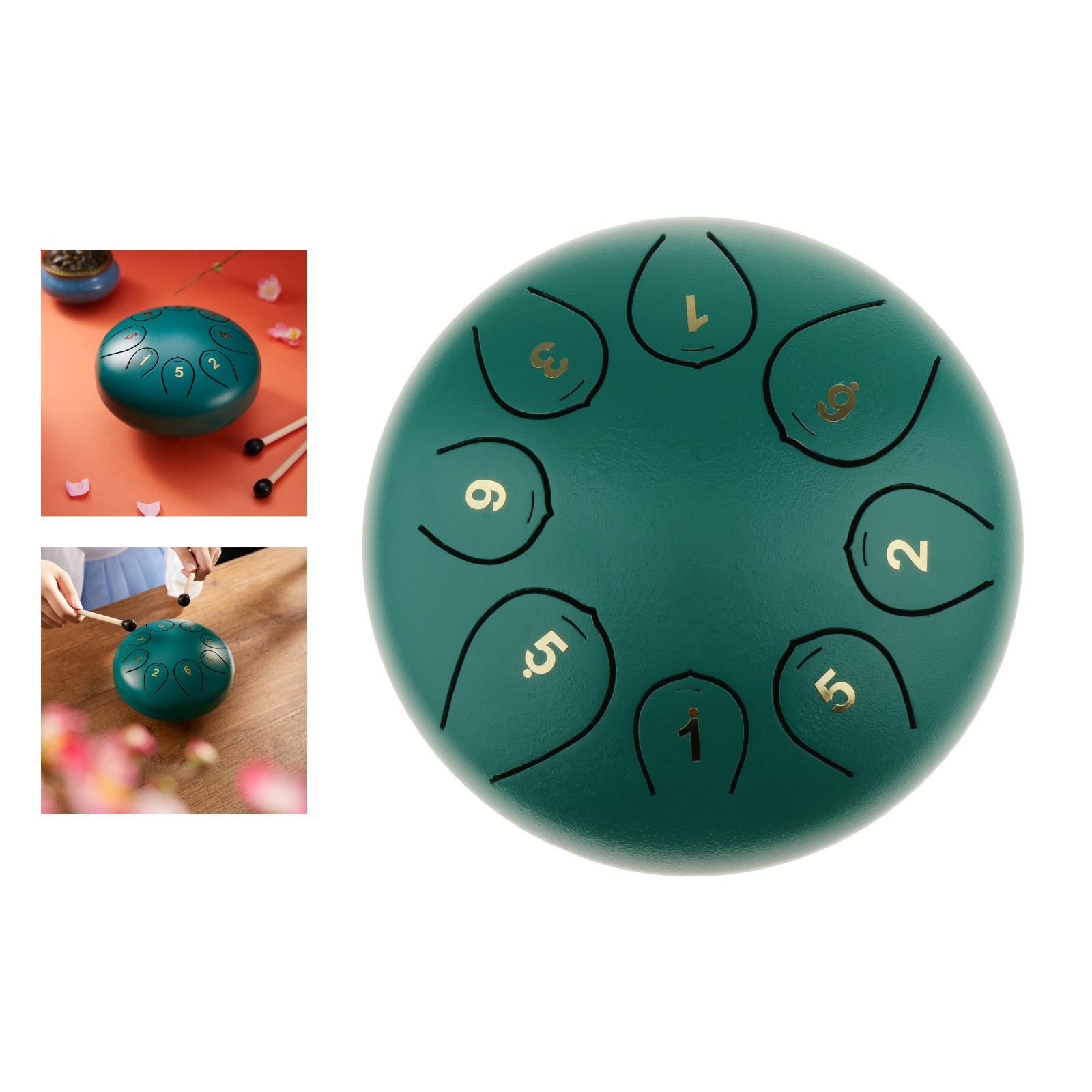 1pc Mini Alloy Steel Tongue Drum C Key Percussion Instrument Handpan Travel Bag Music Book Finger Sleeve Gift