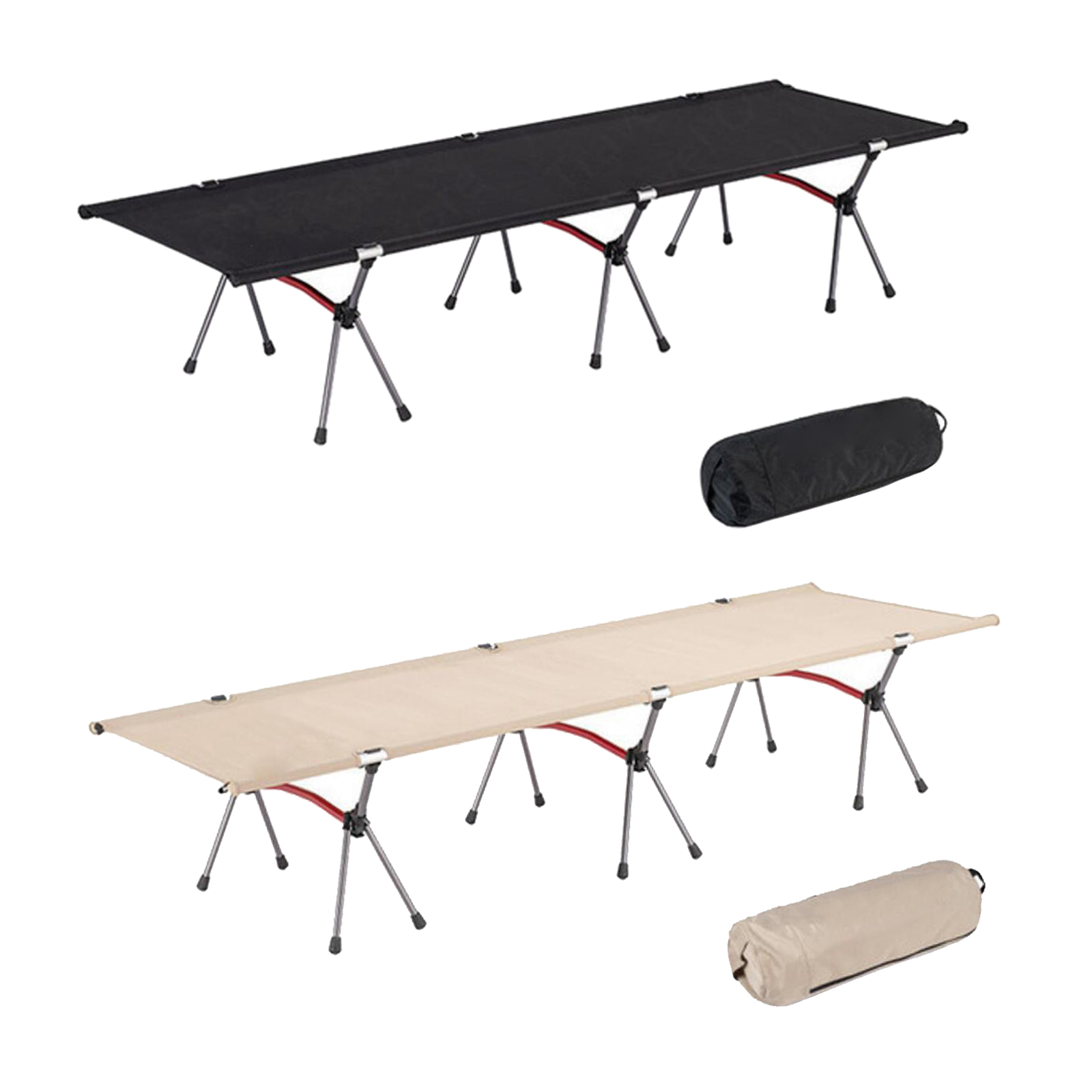 Folding Camping Bed Outdoor Backpacking Sleeping Cot Support Up to 330lbs Foldable Bed for Hiking Travel Beach Sleep Bed