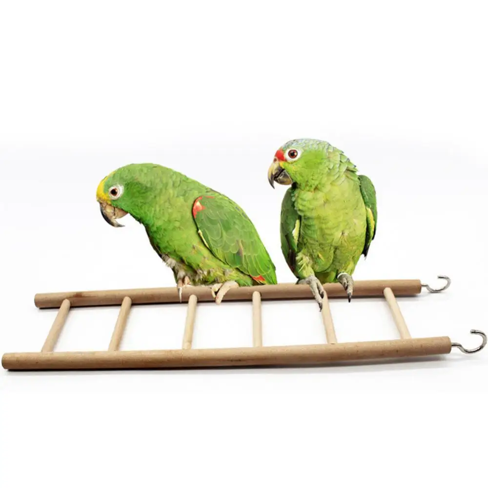 fanmaosdf Bird Ladder Toy,3/4/5/6/7/8 Steps Wooden Pet Bird Parrot Climbing Hanging Ladder Cage Chew Toy 