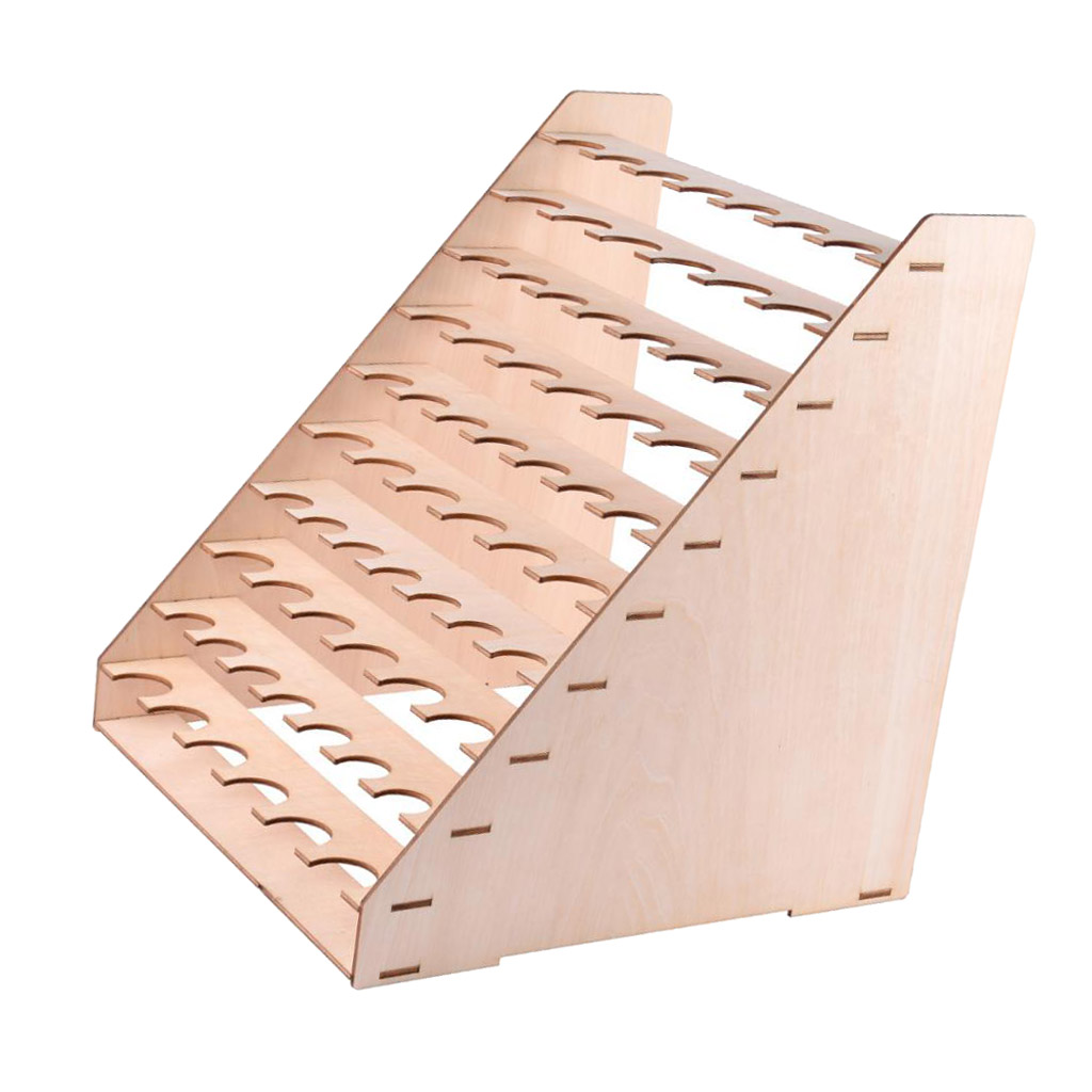 65-Holes Wooden Storage Rack Stand Wood Paint Bottle Model Hobby Parts Painting