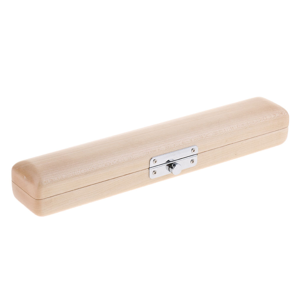 Flute Head Case Wood Box Holder Protector with Lock for Flute Players