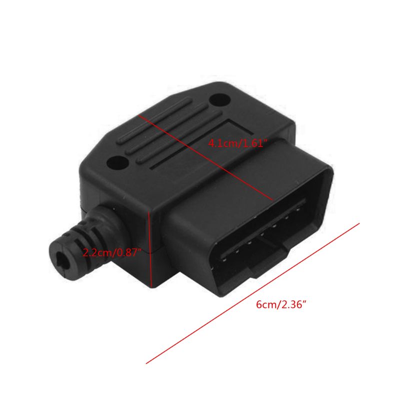 Auto OBD2 OBDII 16 Pin Male Connector Plug Diagnostic Scanner Convertor Extender Cord Adapter Connector Cable Waterproof
