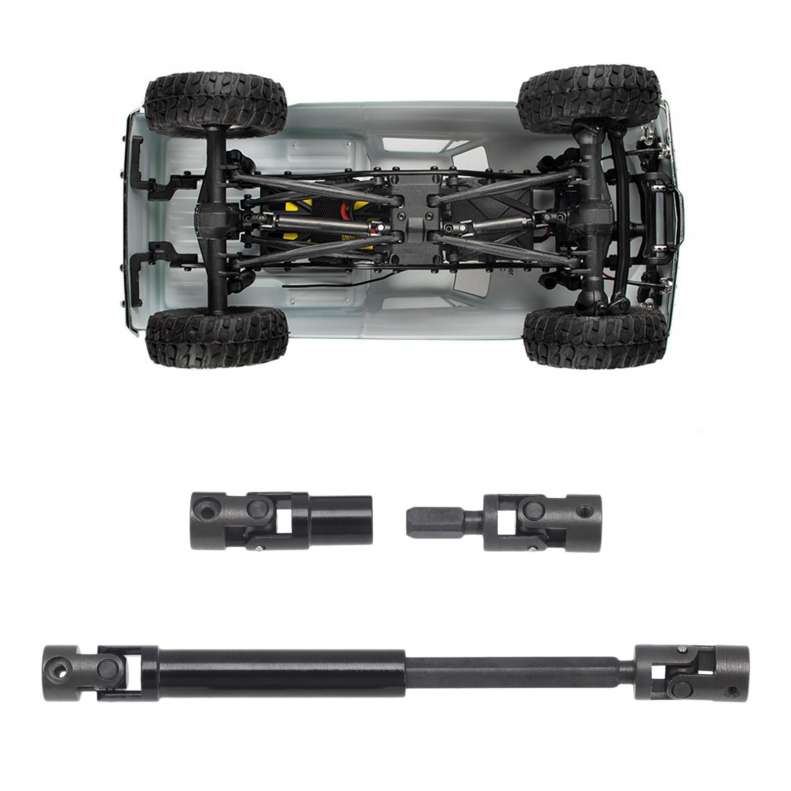Upgrade Front&Rear Driveshaft for SCX24 1/24 RC Rock Hobby Car DIY Modified