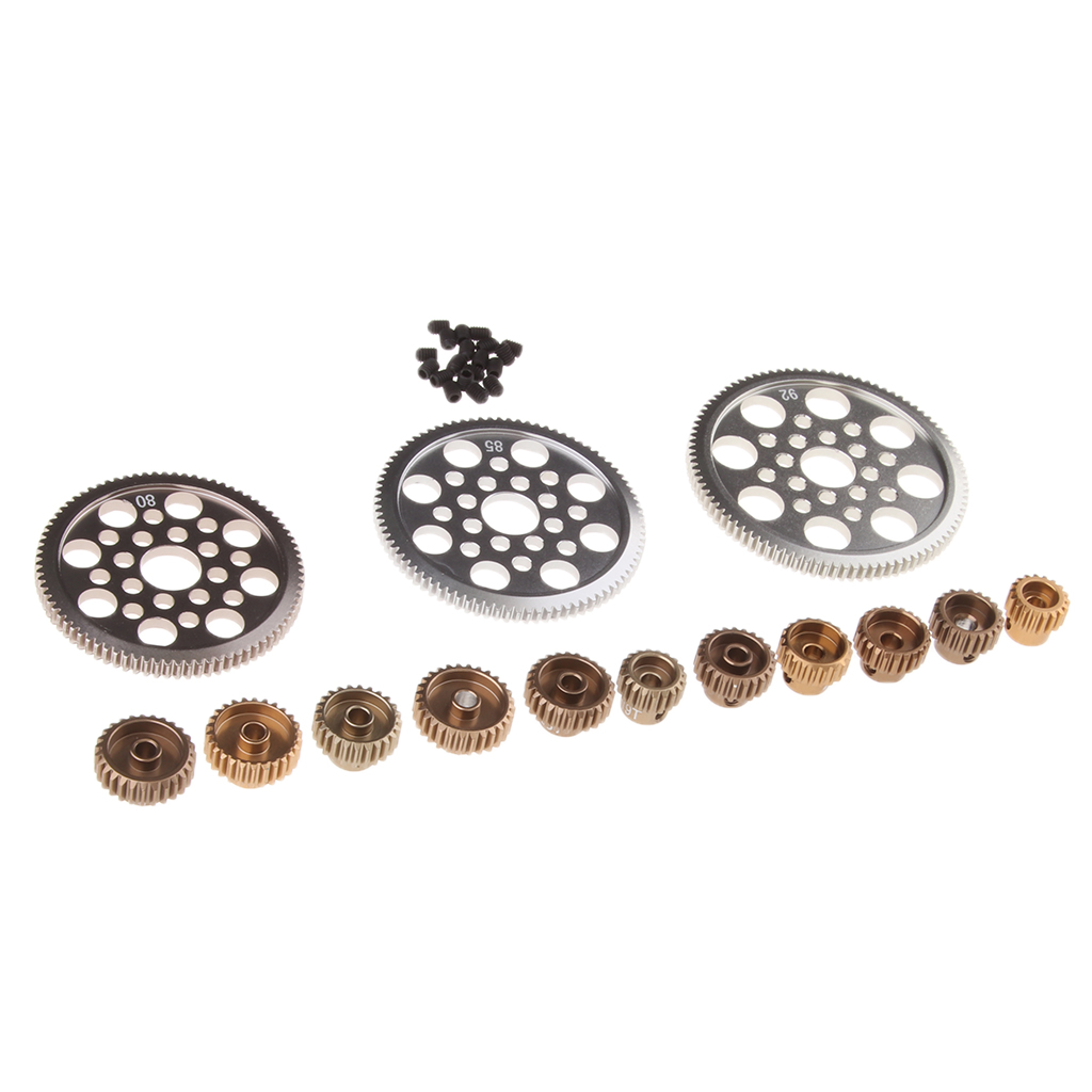 14PCS Motor Pinion Gear 18T 19T 20T 21T 22T 23T 24T 25T 26T 27T 28T 92T 85T 80T RC Parts for 1/10 RC  Car Accessory