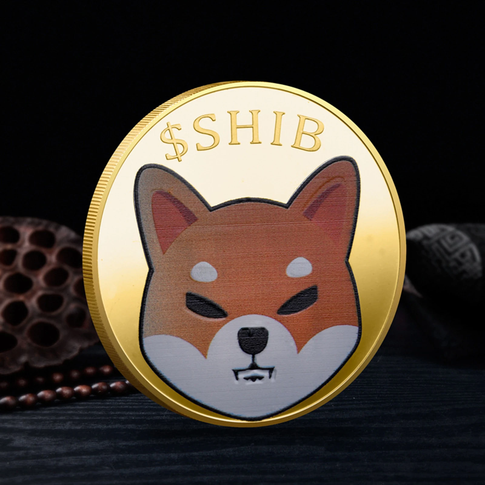 Creative Iron-Plated Collection Dogecoin Coins Collectibles 2021 Shiba Inu Dog with Protective Case Collectors Gift for Lovers