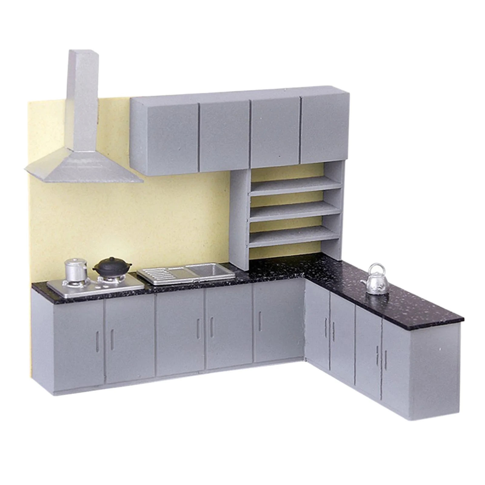 1:25 Dollhouse Kitchen Cabinets Mini Furniture Cupboard Stove Counter Toys