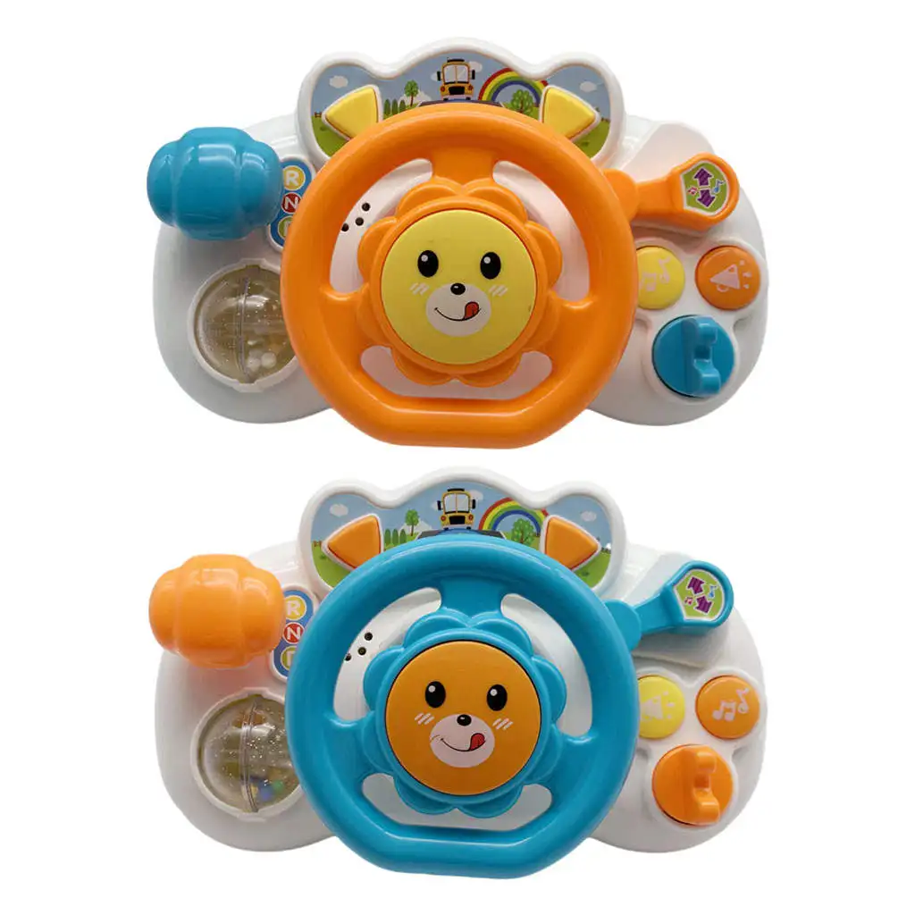 Electric Simulation Steering Wheel Toy With Light and Sound Battery Powered Toys Children`s Toy Driving Copilot Toy Kids Gifts