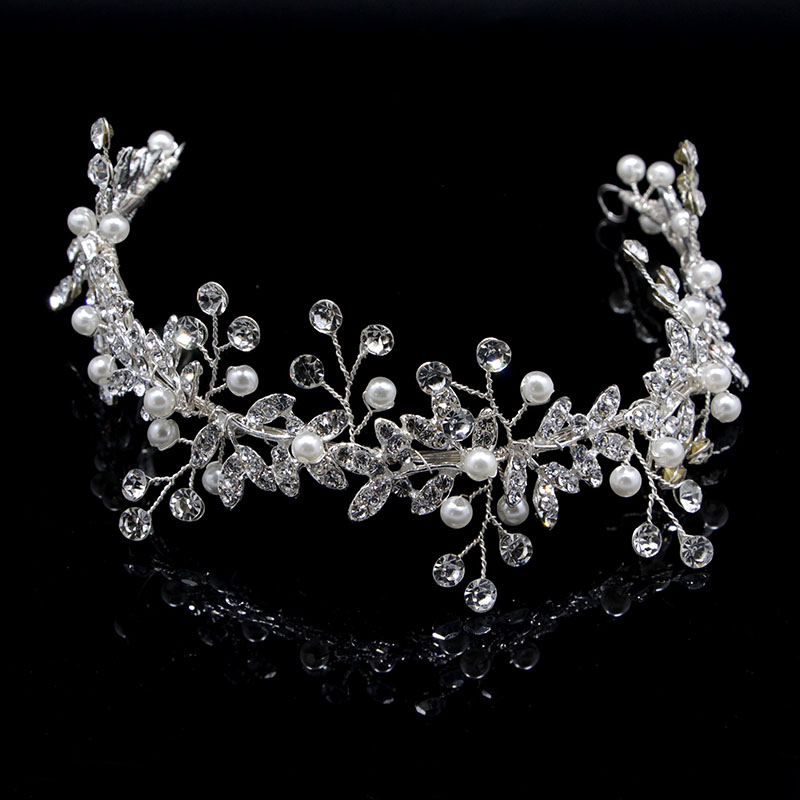 Acessórios de Cabelo Moda Nova Artesanal Cristal Strass Casamento Cabeça Banda Nupcial Headpieces Butt666 7 Moda nova artesanal cristal strass casamento cabeça