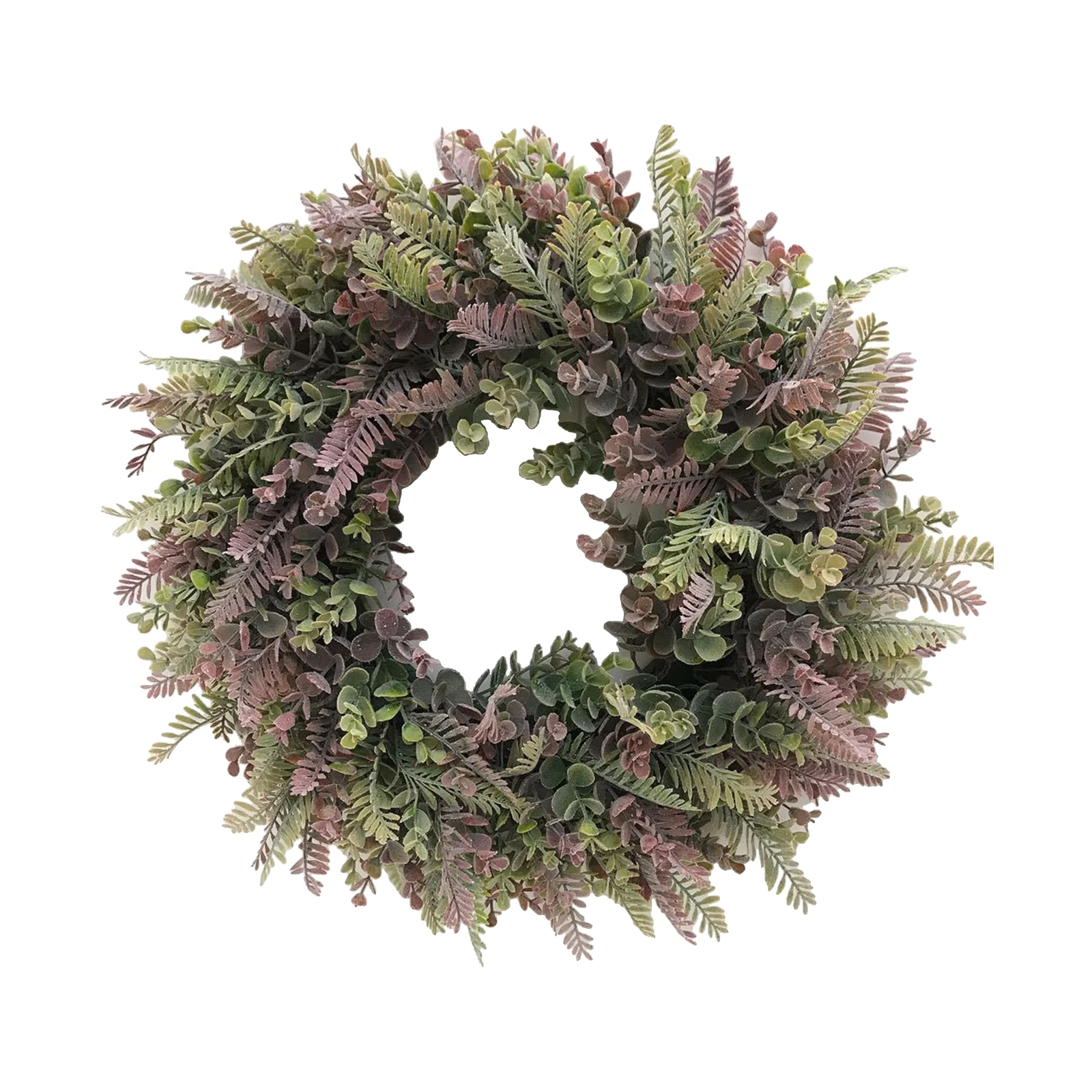 18'' Artificial Eucalyptus Wreaths, Fake Front Door Wreath with Green Leaves Summer Garland for Wall Home Decor Indoor Outdoor