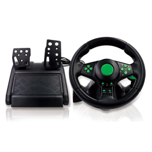 180 Volante gradi di rotazione di gioco vibrazioni che corre con i pedali  per Xbox 360 per PS2 per USB volante dell'automobile di PS3 PC, Prezzi e  Offerte