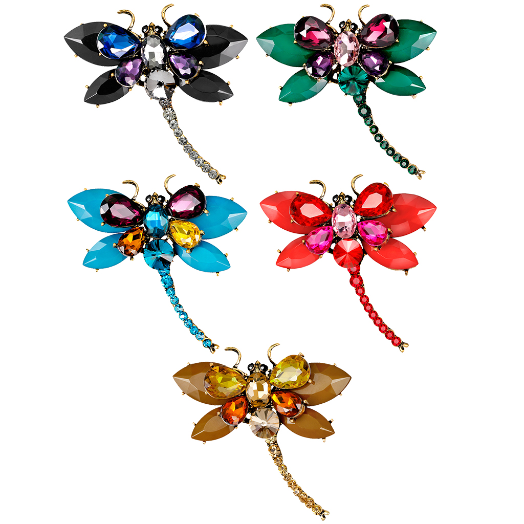 Women's Crystal Rhinestone Dragonfly Brooch Pin Wedding Party Jewelry Gift