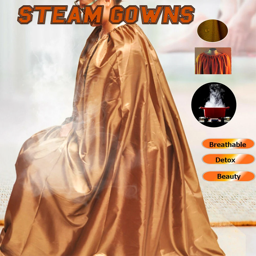 S28esong Yoni Steam Gown,Spa Fumigation Bath Robe,Sauna Steam Cloak for Home Fumigation Bathrobe,5 Feet Foldable Sleeveless Sweat Steamer Cape,Full Body Covering 