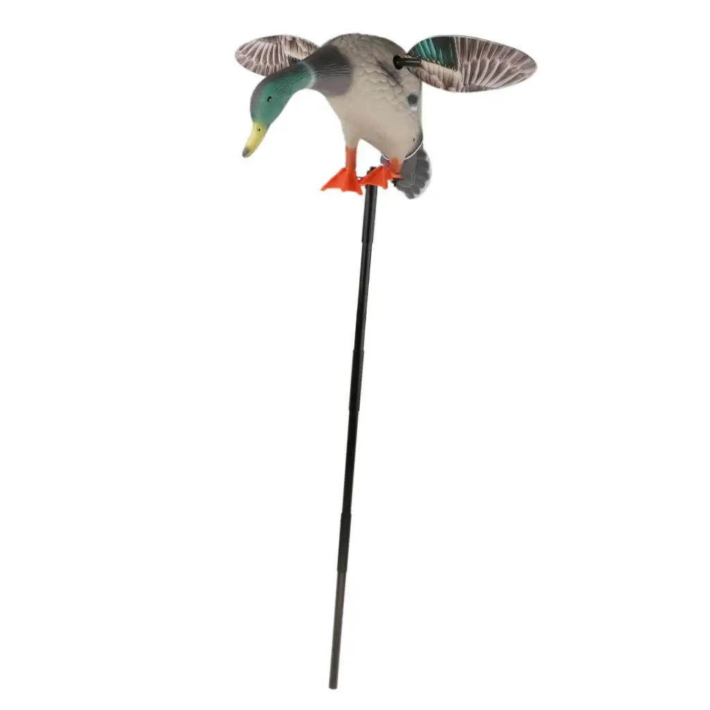 Electric Flying Duck Decoy Garden Mallard Drake Decoy with Support Foot Remote Control for Hunting Shooting, Remote Control