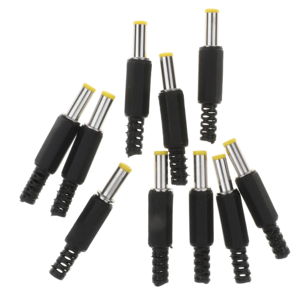 10pieces 5.5mm X 2.5mm DC Power Jack Connector Black Male Plug Adapter 5525