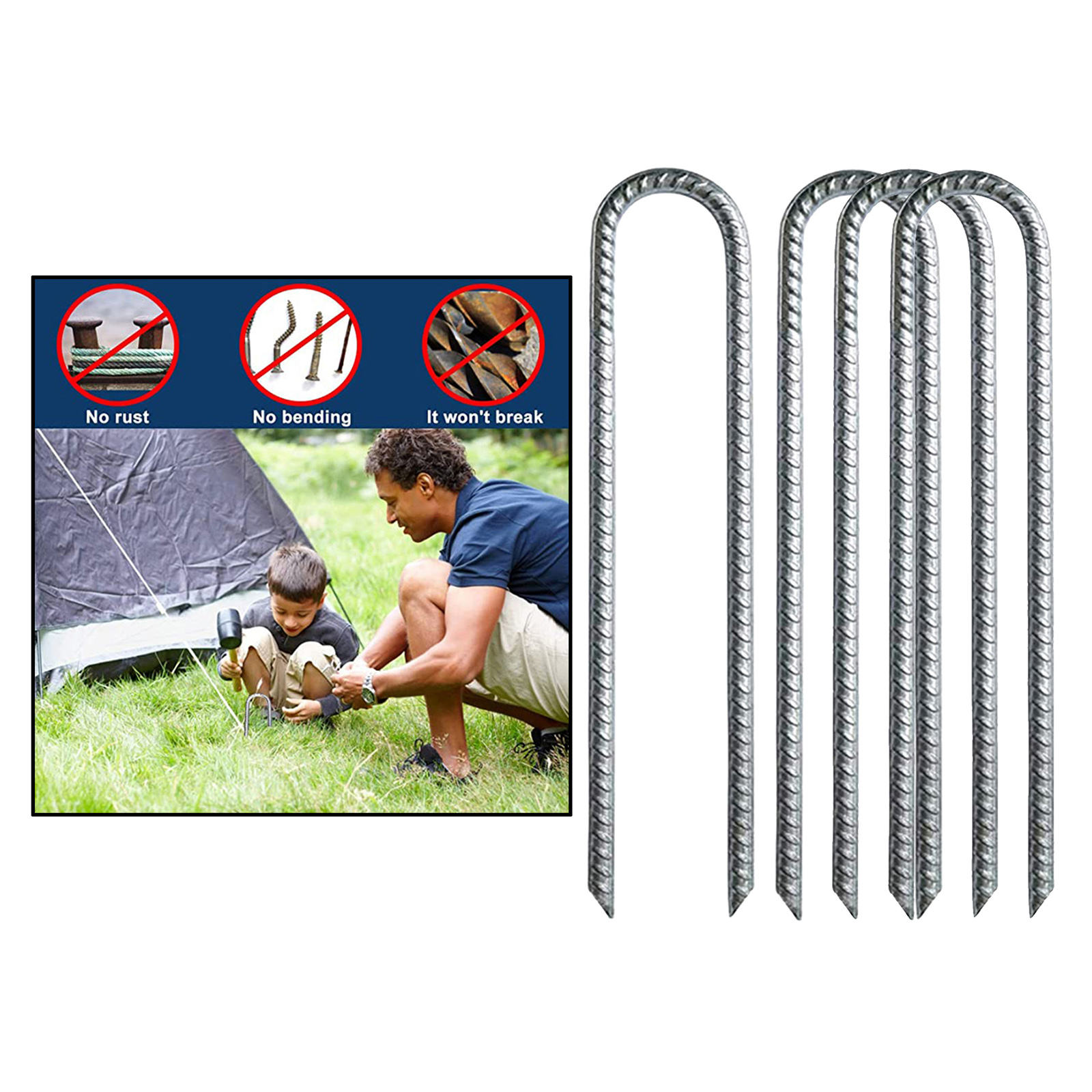 4 Pack Heavy Duty Trampoline Stakes 12