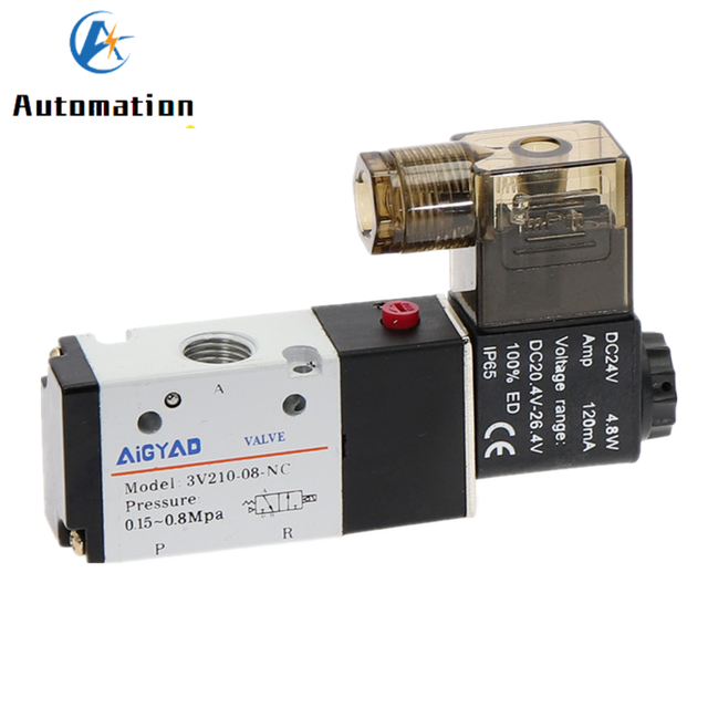 3V210-08 Pneumatic Solenoid Valve 3 Way 2 Position Air