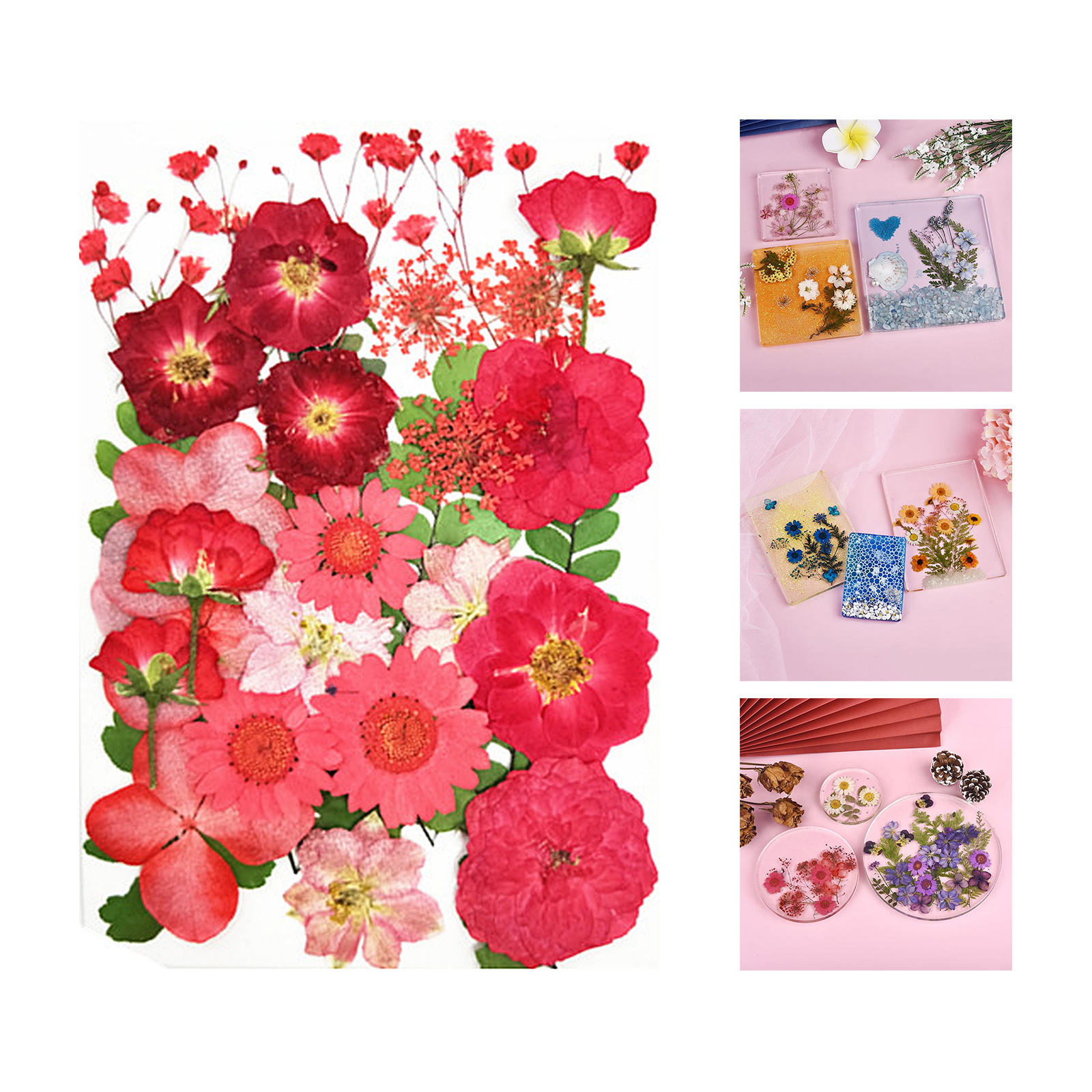 Real Natural Mixed Dried Pressed Flowers Leaves Petals for Nail Art, DIY Jewelry Design, Resin Phone Case,  Card, Stationery