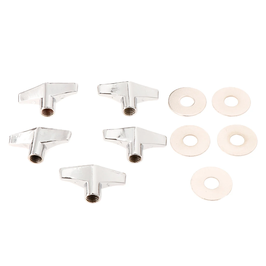 5 Pieces Quick Release Cymbal Stand Wing Nut with Gasket Washer for Drum Set Kit Percussion Parts