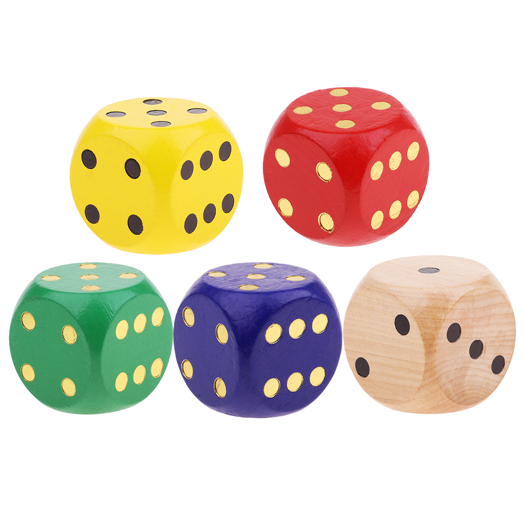 1 Piece Large Wooden Dice D6 Six Sided Dice for D&D RPG Games Green 1.97''